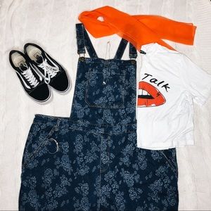 ModCloth Floral Denim Overalls